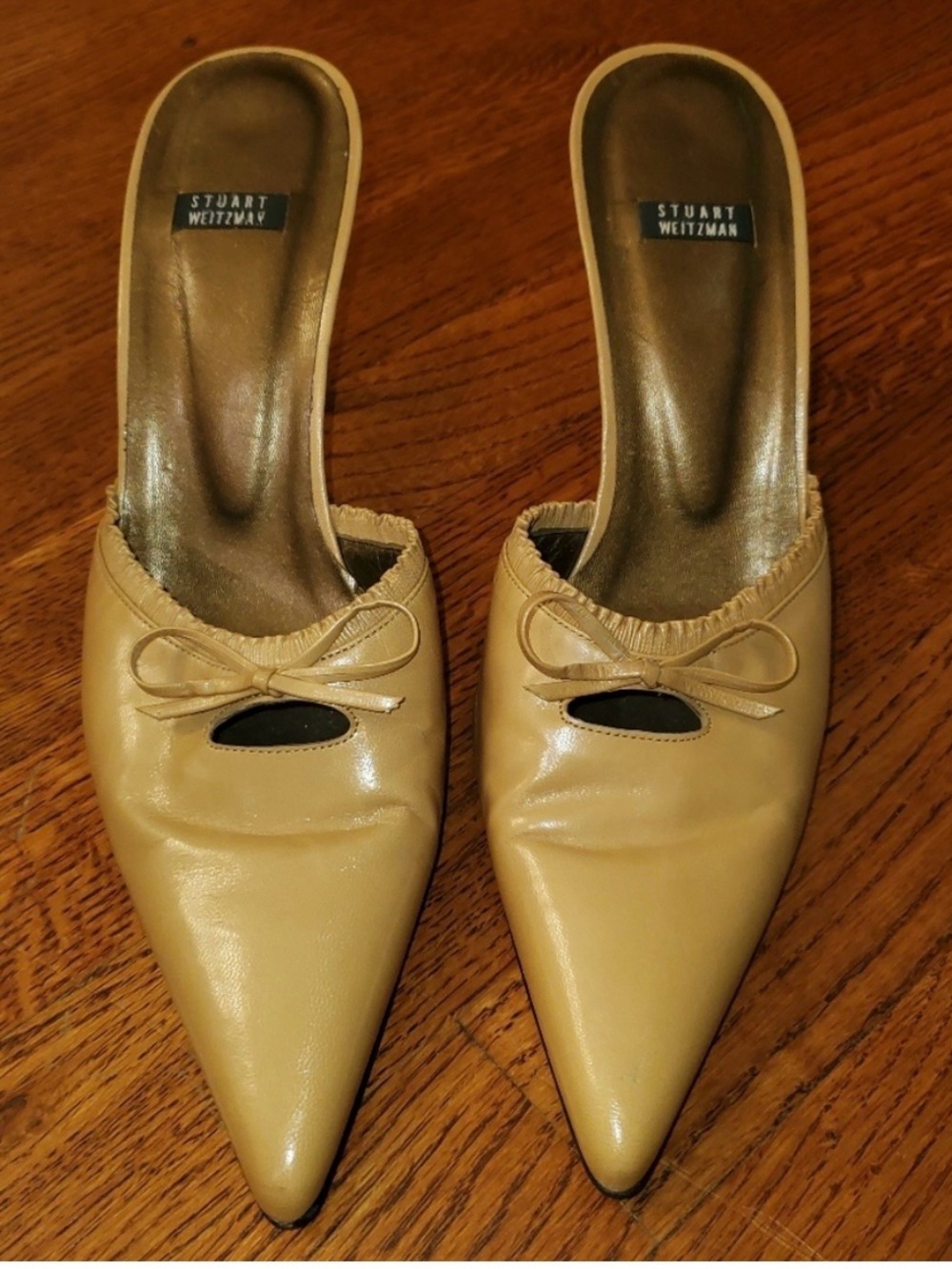 Stuart Weitzman Slides Heels Sz 8 B Tan Brown